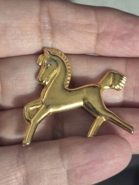 Coro Sterling Silver Gold-tone Prancing Horse Brooch